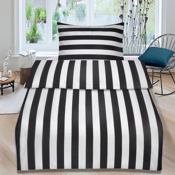Pamučna posteljina STRIPE BALANCE crno-bijela Dimenzije posteljine: 70 x 90 cm | 140 x 200 cm