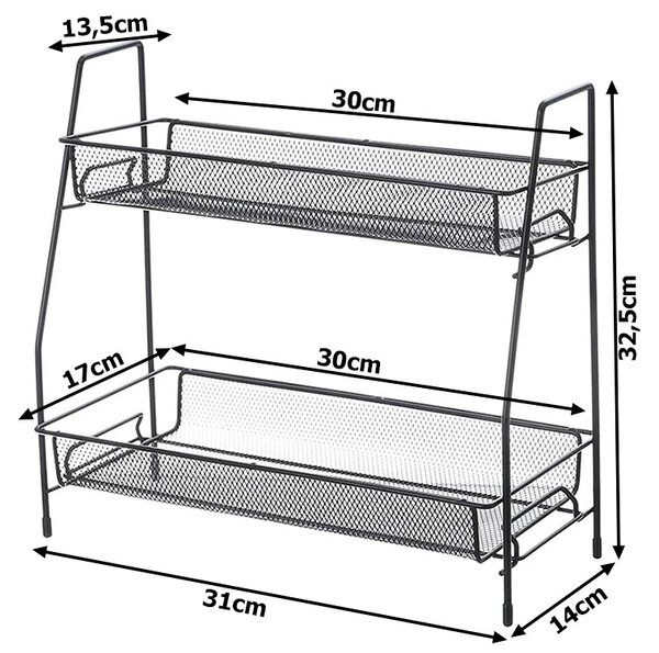 Kuhinjski organizator TALORO 31x32,5 cm, crni
