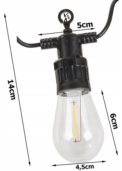 LED vrtna svjetlosna girlanda LUCENT, 20 m