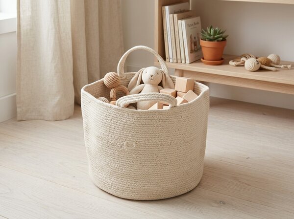 Košara za pohranu s ručkama COTTON HAVEN 35x35 cm - više boja Boja: Svijetlo zelena