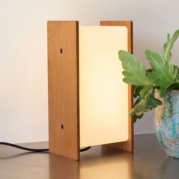 Hübsch HÜBSCH Sabi LED stolna lampa, drvo/opalsko bijela, visina 25 cm, prigušiva, Bijela, Dnevni boravak/blagovaonica, Drvo