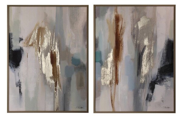 Tiskane/s ručno oslikanim elementima slike u setu 2 kom s okvirom/na platnu 60x80 cm Gallery – Bizzotto
