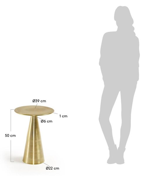 Okrugao pomoćni stol aluminijski ø 39 cm Rhet – Kave Home