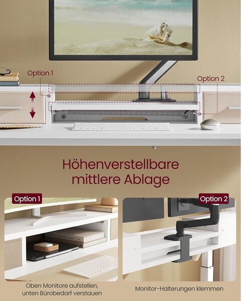 Podesivi električni radni stol, 60 x 120 x (72-120) cm, bijeli