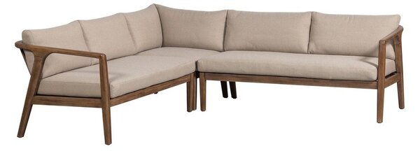 Smeđa podstavljena vrtna sofa (u obliku slova L) Biam – WOOOD