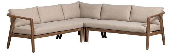 Smeđa podstavljena vrtna sofa (u obliku slova L) Biam – WOOOD