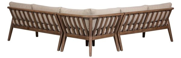 Smeđa podstavljena vrtna sofa (u obliku slova L) Biam – WOOOD
