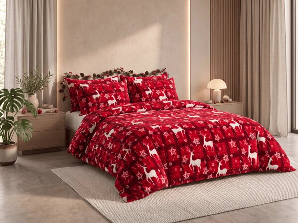 Posteljina mikropliš VELVET CHRISTMAS crvena Dimenzije posteljine: 70 x 90 cm | 140 x 200 cm