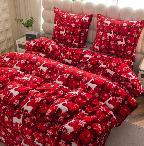 Posteljina mikropliš VELVET CHRISTMAS crvena Dimenzije posteljine: 70 x 90 cm | 140 x 200 cm