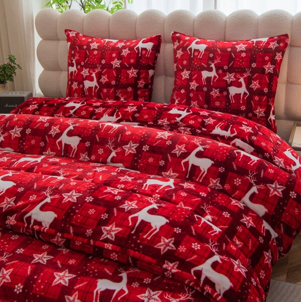 Posteljina mikropliš VELVET CHRISTMAS crvena Dimenzije posteljine: 70 x 90 cm | 140 x 200 cm