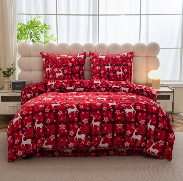 Posteljina mikropliš VELVET CHRISTMAS crvena Dimenzije posteljine: 70 x 90 cm | 140 x 200 cm
