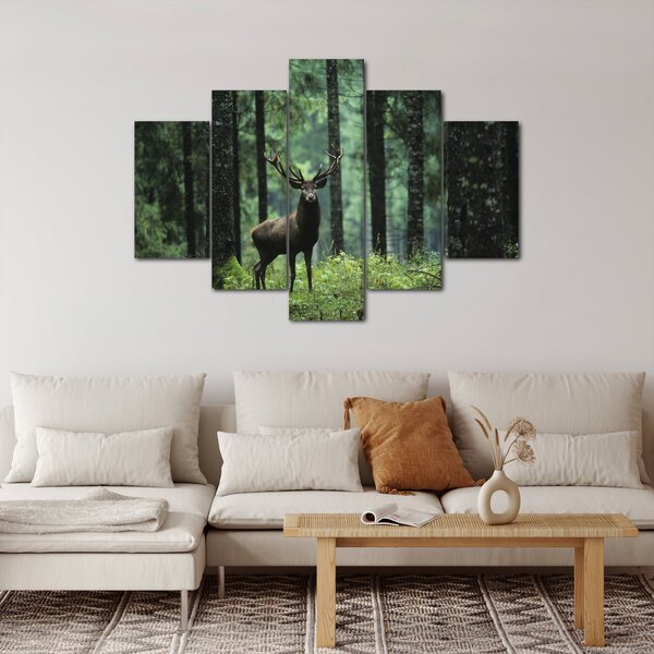 Slika - Jelen u dubokoj šumi (150x105 cm)