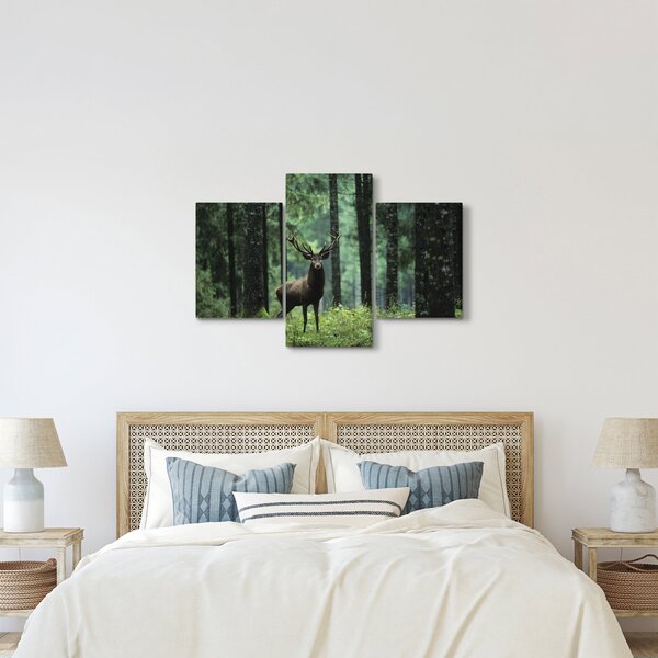 Slika - Jelen u dubokoj šumi (90x60 cm)