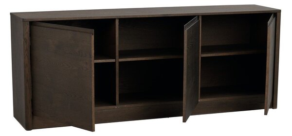 Komoda u dekoru hrasta u tamnoj prirodnoj boji 180x70x40 cm Melstone – Rowico