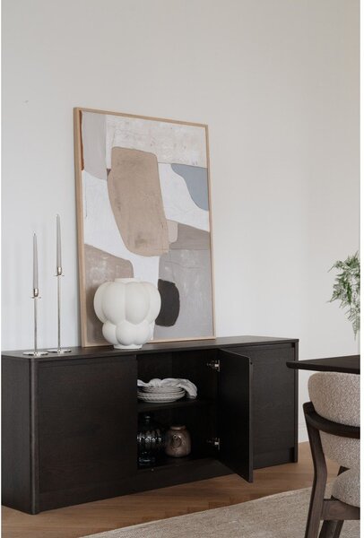 Komoda u dekoru hrasta u tamnoj prirodnoj boji 180x70x40 cm Melstone – Rowico