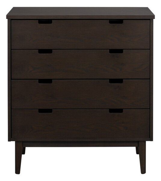 Komoda od punog hrasta u tamnoj prirodnoj boji 75x85x38 cm Garrison – Rowico