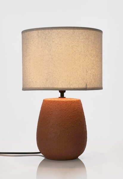 Stolna lampa keramička boja terakote s tekstilnim sjenilom (visina 41,5 cm) Irvin – Yes Everyday