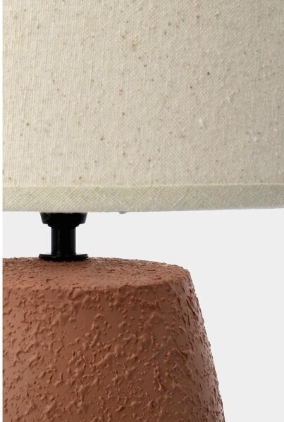 Stolna lampa keramička boja terakote s tekstilnim sjenilom (visina 41,5 cm) Irvin – Yes Everyday
