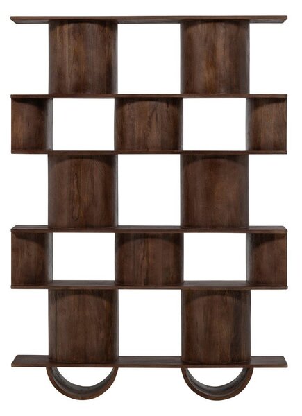 Tamno smeđa biblioteka od masivnog manga 130x180x35 cm Sinne – WOOOD