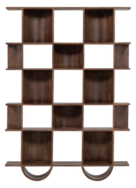 Tamno smeđa biblioteka od masivnog manga 130x180x35 cm Sinne – WOOOD