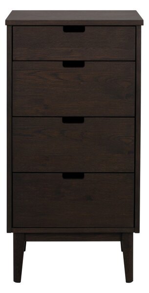 Komoda od punog hrasta u tamnoj prirodnoj boji 45x92x38 cm Garrison – Rowico