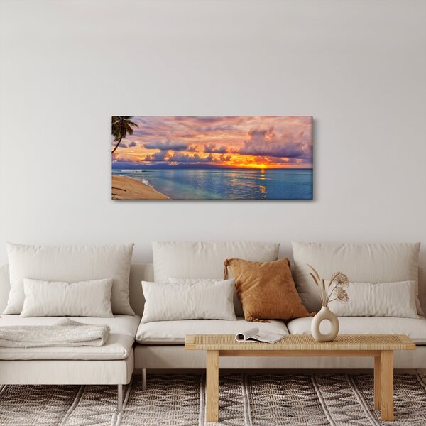 Slika - Zalazak sunca na plaži (120x50 cm)
