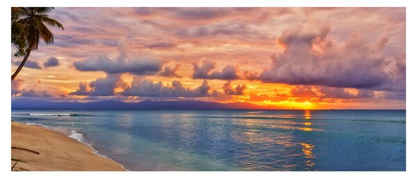 Slika - Zalazak sunca na plaži (120x50 cm)