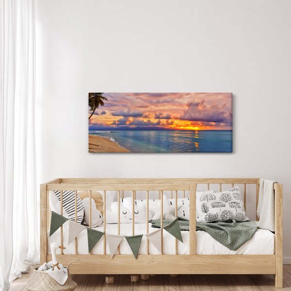 Slika - Zalazak sunca na plaži (120x50 cm)