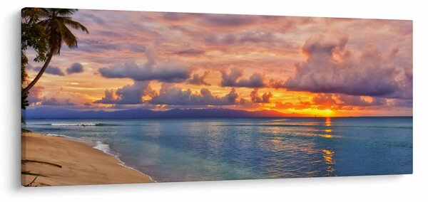Slika - Zalazak sunca na plaži (120x50 cm)