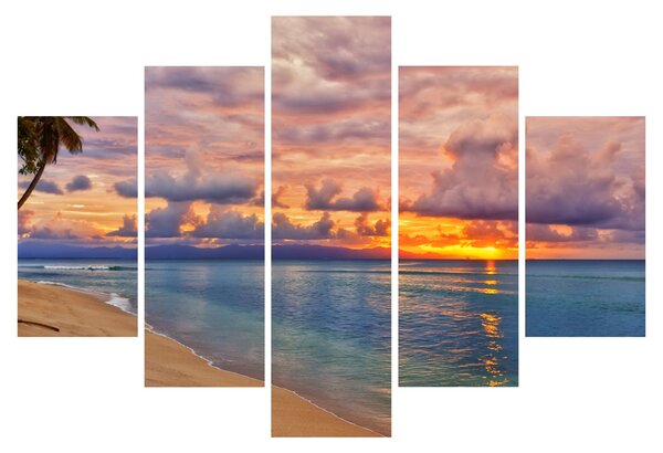 Slika - Zalazak sunca na plaži (150x105 cm)