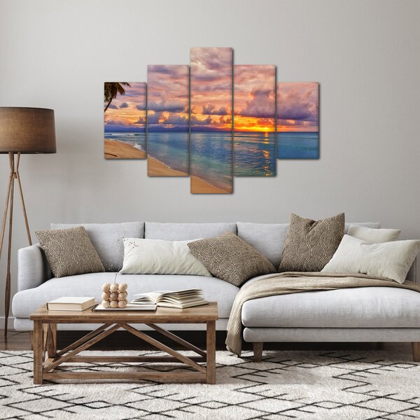 Slika - Zalazak sunca na plaži (150x105 cm)