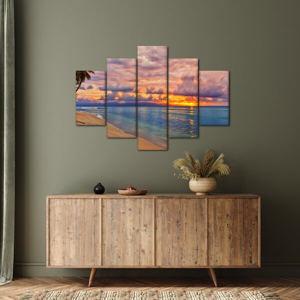Slika - Zalazak sunca na plaži (150x105 cm)