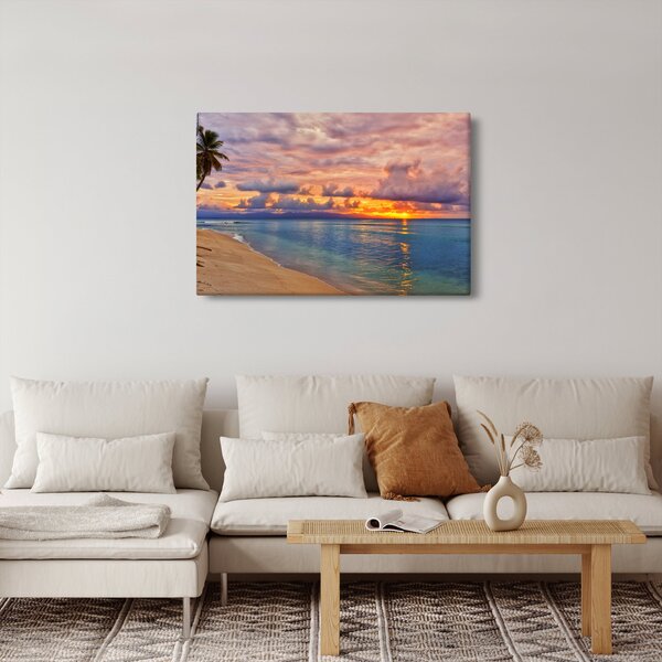 Slika - Zalazak sunca na plaži (90x60 cm)