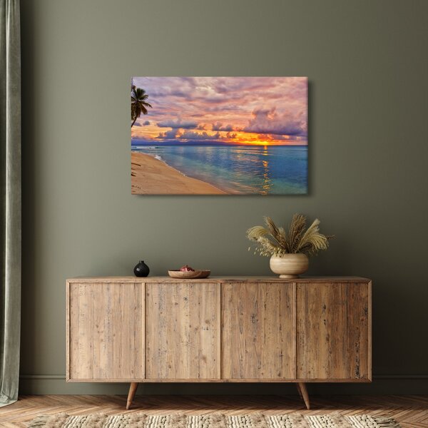 Slika - Zalazak sunca na plaži (90x60 cm)