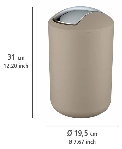 Smeđe-siva plastična kanta za smeće 6,5 l Brasil – Wenko