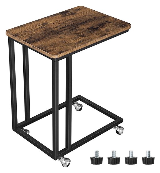 Pomoćni stolić na kotačima TAYLOR 50x35cm, rustikalno smeđi