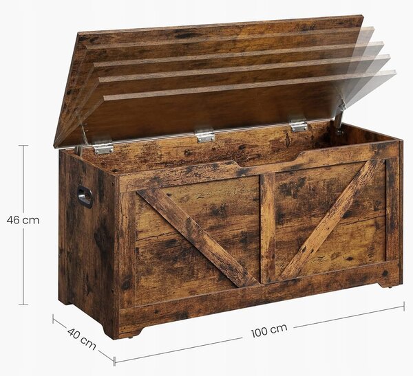 Spremnik s poklopcem TAYLOR 100x40 cm, rustikalno smeđi