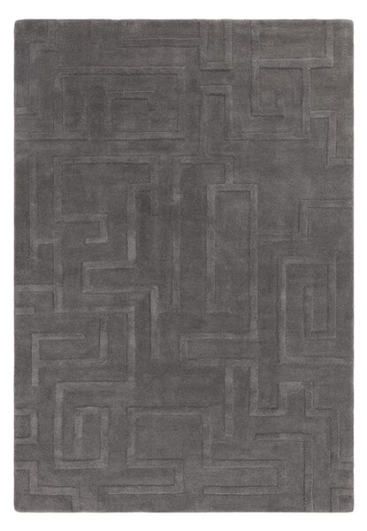 Antracitno sivi vunen tepih 120x170 cm Maze – Asiatic Carpets