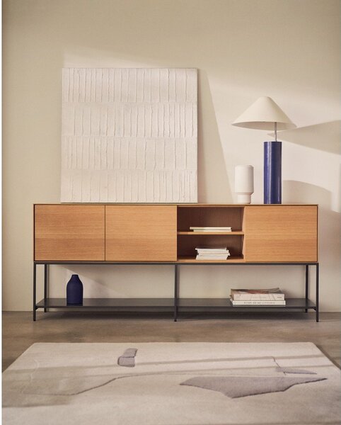 Niska komoda u dekoru hrasta u prirodnoj boji 195x80 cm Vedrana – Kave Home