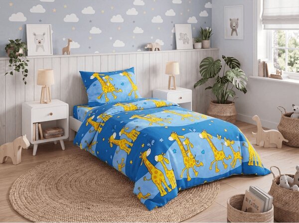 Pamučna posteljina Giraffe plava