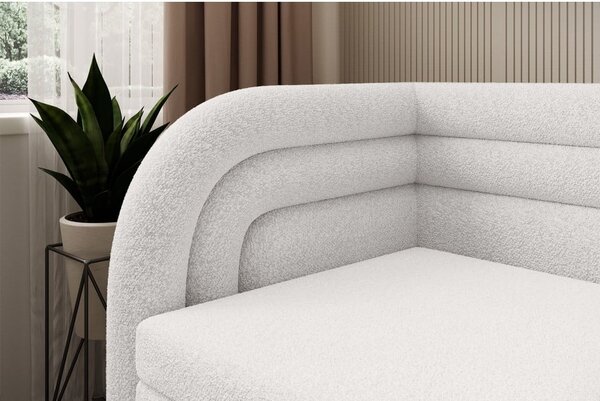 Krem sklopiva/s prostorom za odlaganje sofa od bouclé tkanine s lijevim kutom 223 cm Fabillo – ELTAP