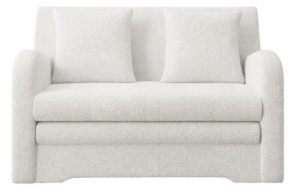 Bijela sklopiva/s prostorom za odlaganje sofa od bouclé tkanine 130 cm Ario – ELTAP