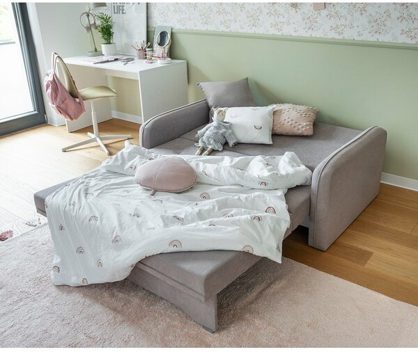 Svijetlo siva sklopiva/s prostorom za odlaganje sofa od šenila 155 cm Laine – ELTAP