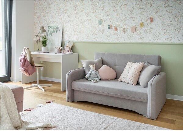 Svijetlo siva sklopiva/s prostorom za odlaganje sofa od šenila 155 cm Laine – ELTAP