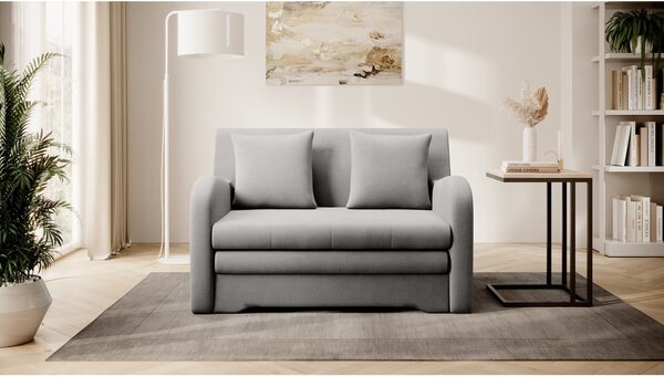 Svijetlo siva baršunasti sklopiva sofa 130 cm Ario – ELTAP