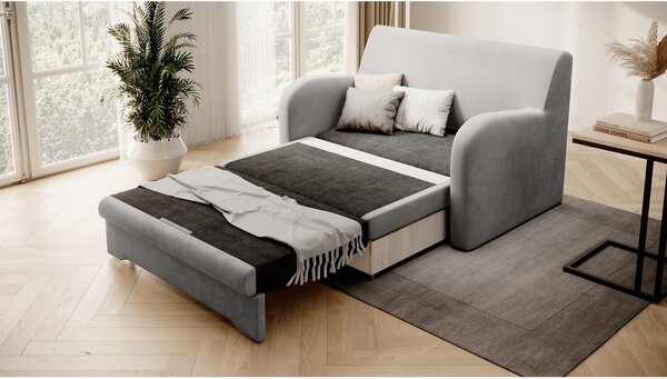 Svijetlo siva baršunasti sklopiva sofa 130 cm Ario – ELTAP