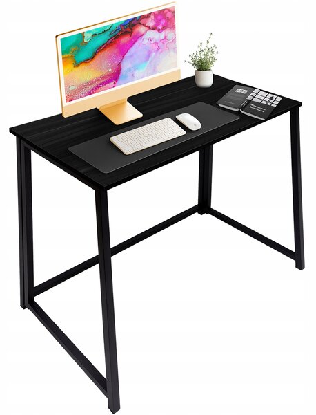 Multifunkcionalni sklopivi drveni stol crni 80x75x40cm