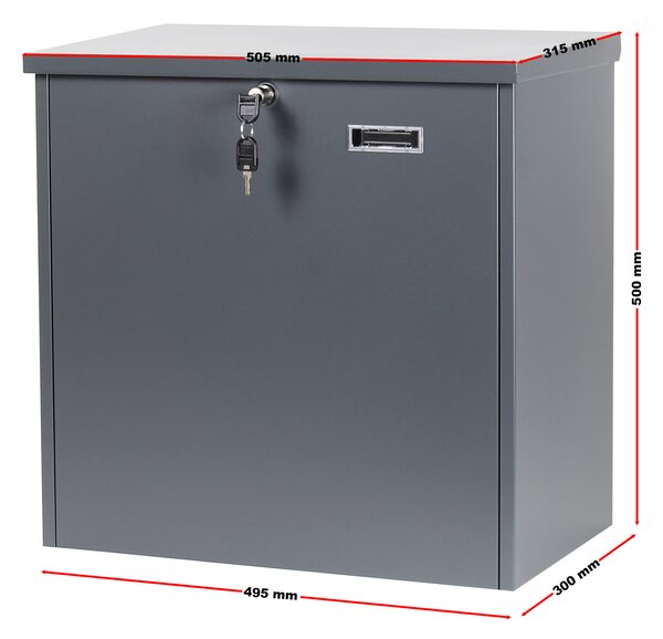 Paket sandučić antracit za prijem paketa 505x300x500mm