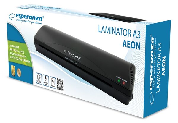 265w laminator a3 za kaširanje crne + a3 folija aeon