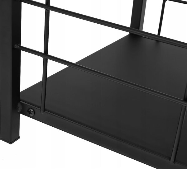 Metalni stalak za drva sa priborom crni 73cm